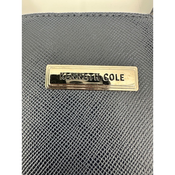 Kenneth Cole Blue Satchel Dome Handbag Purse Work Travel Bag Elegant - Picture 3 of 13